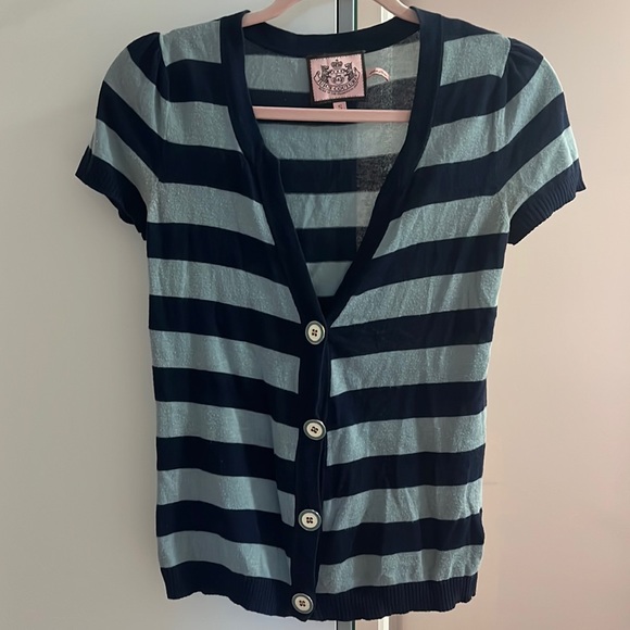 Juicy Couture Hot Striped Button-Up Cardigan - Picture 1 of 9